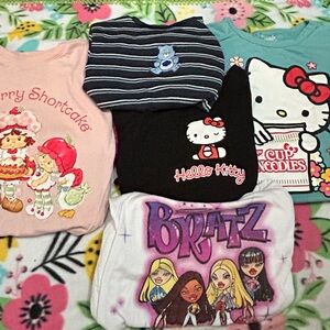 Hello Kitty, Strawberry Shortcake, Bratz, Care Bear T-Shirt Bundle